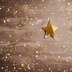 sparkle stars on wooden backdrop 