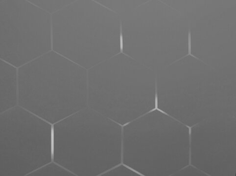 hexagons on grey background, honeycomb shape on grey background copy space. Banner, cover, mockup, for design