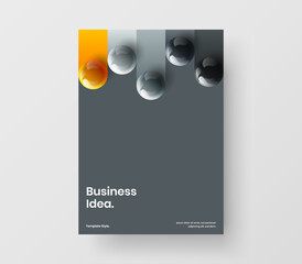 Original realistic spheres corporate identity template. Clean brochure design vector illustration.