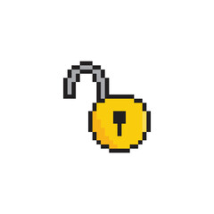  pixel lock icon vector  pixel art for 8 bit game