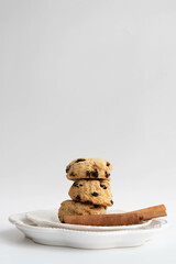 Raisin Scone on white background