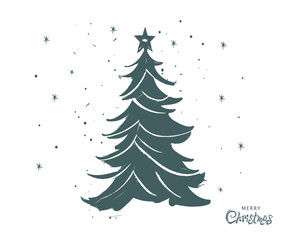 Christmas tree set, Hand drawn illustrations.	
