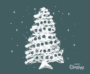 Christmas tree set, Hand drawn illustrations.	

