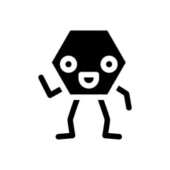 hexagon geometric shape character glyph icon vector. hexagon geometric shape character sign. isolated symbol illustration