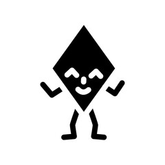 rhombus geometric shape character glyph icon vector. rhombus geometric shape character sign. isolated symbol illustration