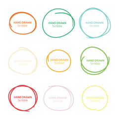 Set of hand drawn scribble