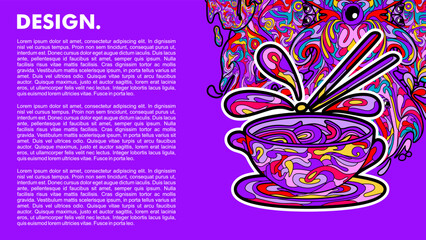 Abstract style ramen illustration for poster and print use. colorful ramen illustration
