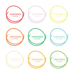 Set of hand drawn scribble