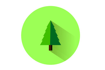 Christmas tree isolated on green background
