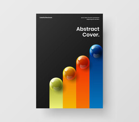 Modern corporate cover vector design template. Colorful realistic balls annual report concept.