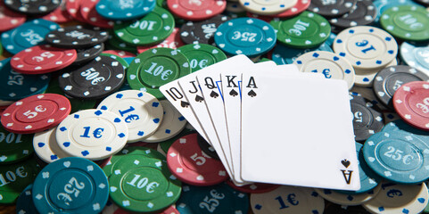 Poker chips. Concept of gambling
