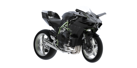 cross view super bike, motorcycle for make mockup on empty background
