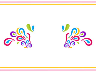 Colorful Arc Drops Against Lines Border Background With Copy Space.