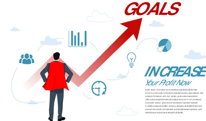 Super Businessman Flying Fast Vector Illustration. Super Fast to Grow Business Fast.