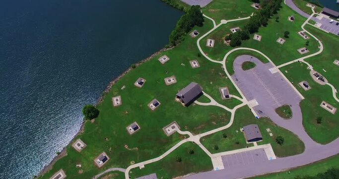 Aerial Lake Side Campground