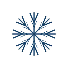 Snowflake icon isolated on white background. Design Snow logo. Winter precipitation. Flat vector illustration eps10