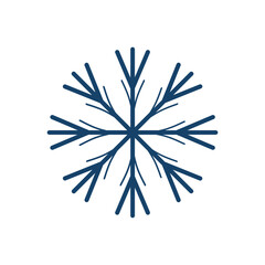 Snowflake icon isolated on white background. Design Snow logo. Winter precipitation. Flat vector illustration eps10