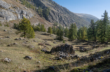 On the hike to Lac de La Partias in Partias Nature Park, near Puy-Saint-Andre and Briancon, France