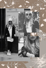 Fashion collage wallpapers. Stylish Street Lady urban look