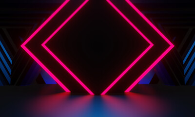 3d illustration rendering,gaming gamer background abstract wallpaper,cyberpunk style metaverse scifi game, neon glow of stage scene pedestal room