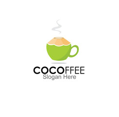 coconut coffee logo design concept