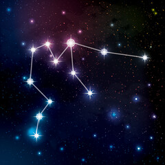 Aquarius constellation in the night sky