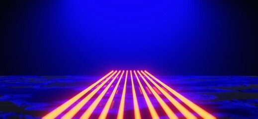 3d illustration rendering,gaming gamer background abstract wallpaper,cyberpunk style metaverse scifi game, neon glow of stage scene pedestal room © Kantapon