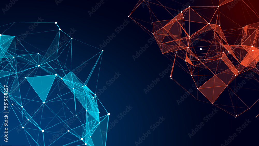 Poster network connection structure. digital background with dots and lines. big data visualization. vector