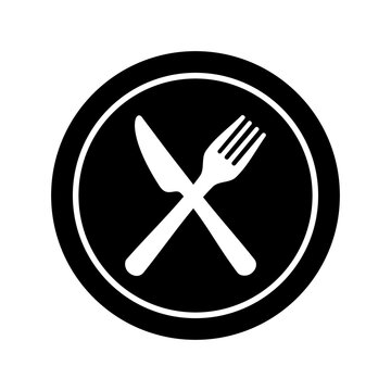 recommend clip art: PICTOGRAM OF PLATE WITH CROSSED CUTLERY, FORK AND KNIFE