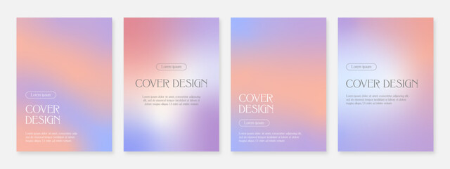 Cover templates with soft colored gradient background. Suitable for brochure, book, notepad, business documents, booklet.