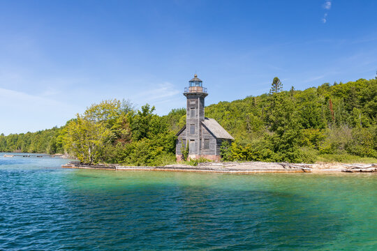 East Channel Lighthouse at Pictured Rocks National Lakeshore, Michigan, USA