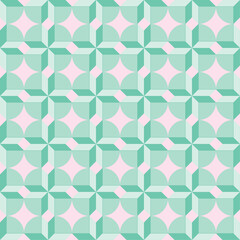 seamless vector pattern swatch with cubes, diamonds and clover