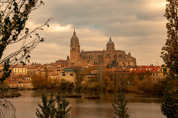 Catedral de Salamanca, río Tormes, Castilla y León, España
