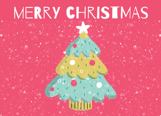 MERRY CHRISTMAS colourful greeting card