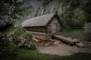 Fischerhütte am Obersee beim Königssee. 
