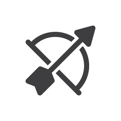 Bow and Arrow Isolated Flat Vector Icon