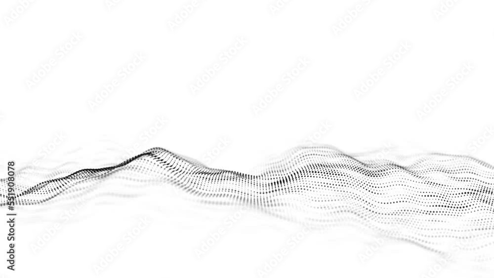Poster Technology white wave. Big data visualization. Analytics representation. Digital background. 3d rendering.