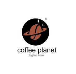 coffee planet logo design concept