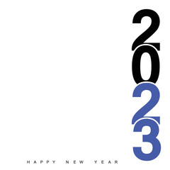 Happy New Year 2023 text typography design. Vector