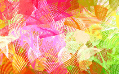 Light Pink, Green vector background with abstract shapes.