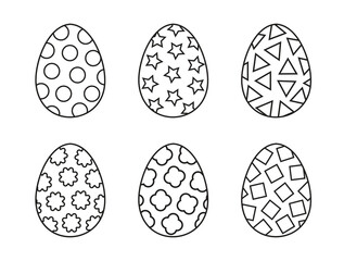 Easter egg ornament vector set. 
Easter eggs coloring