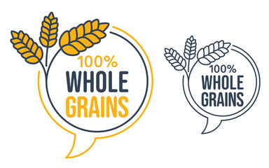 Whole Grains - decorative badge for cereals