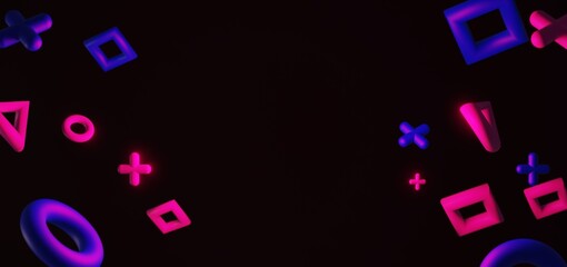 3d illustration rendering,gaming gamer background abstract wallpaper,cyberpunk style metaverse scifi game, neon glow of stage scene pedestal room