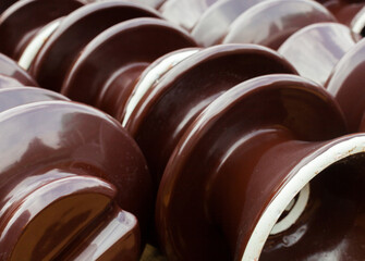 Ceramic disc insulators.