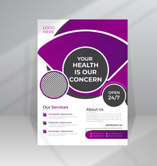 Medical Flyer Health Care poster design template with A4 size