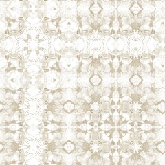 Ecru natural linen effect patterned coastal geo background. Seamless coastal blur cream cloth effect geometric mosaic effect. Beach cottage style fabric repeat.