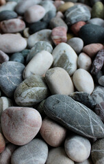 Smooth Sea Rocks Angle View Stock Photo For Vertical Background With Soft Focus 
