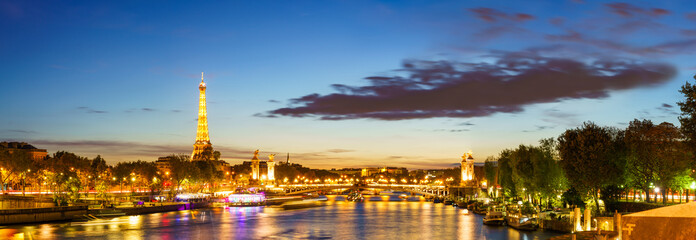 Sunset skyline panorama of Paris at sunset © Pawel Pajor