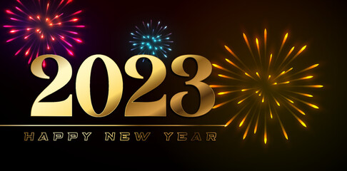 Happy new year 2023 square template with 3D number. Greeting concept for 2023 new year celebration banner template