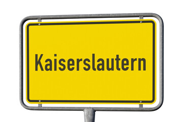 Ortstafel Stadt Kaiserslautern, freigestellt als PNG, (Symbolbild)